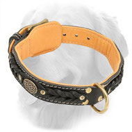 Soft Nappa Padded Labrador / Golden Retriever Collar with Braids (model sold OldMill-C43)