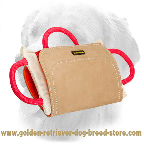 Pro Golden Retriever Bite Pillow with Leather Cover