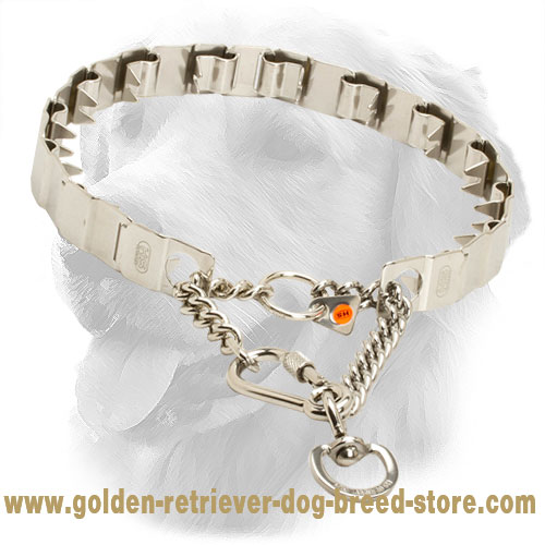 Neck Tech Stainless Steel Golden Retriever Prong Collar for Dog Training