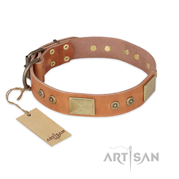 Perfect fit full grain genuine leather dog collar for comfortable wearing
