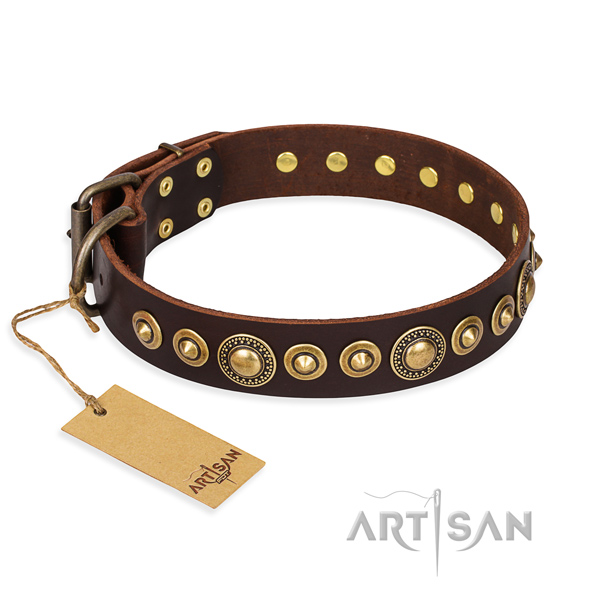 Quality genuine leather collar created for your pet