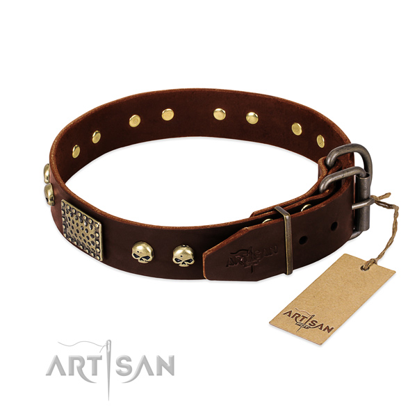 Strong fittings on handy use dog collar