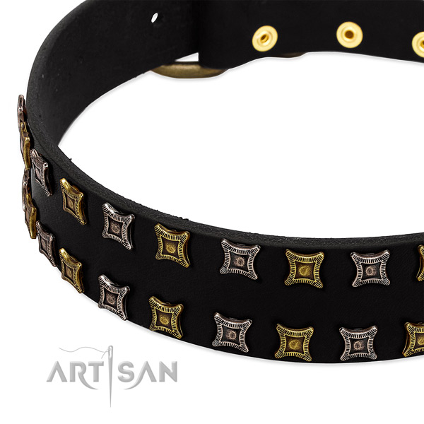 High quality leather dog collar for your stylish canine