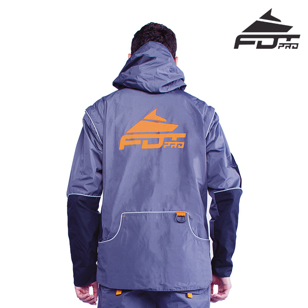FDT Pro Dog Training Jacket Grey Color with Comfy Side Pockets