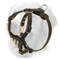 Leather Golden Retriever Harness with Decorations