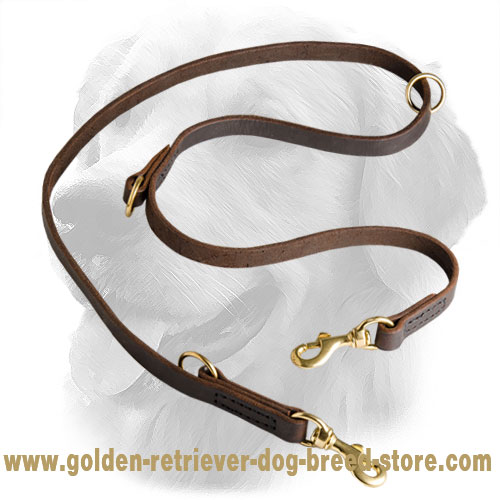 Leather Golden Retriever Leash for Multifunctional Use