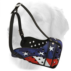 Golden Retriever Muzzle with USA Flag Painting