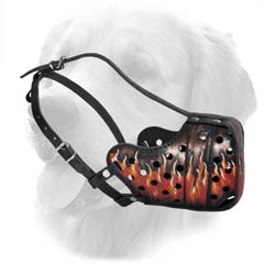Painted Leather Muzzle For Golden Retriever